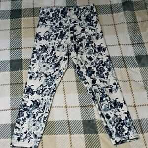 Balance Collection Floral Print Leggings - Black and White